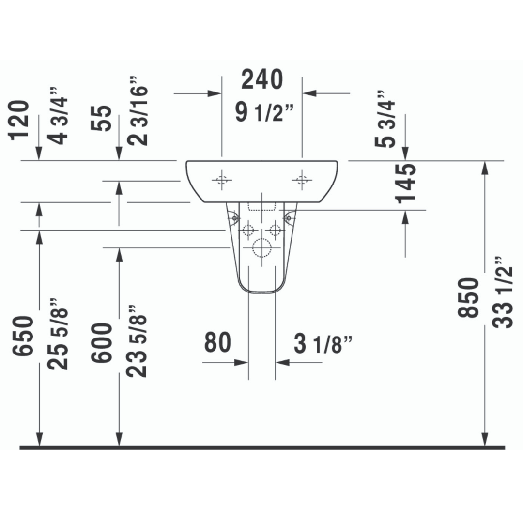 Duravit D-Code Basin 450x340mm