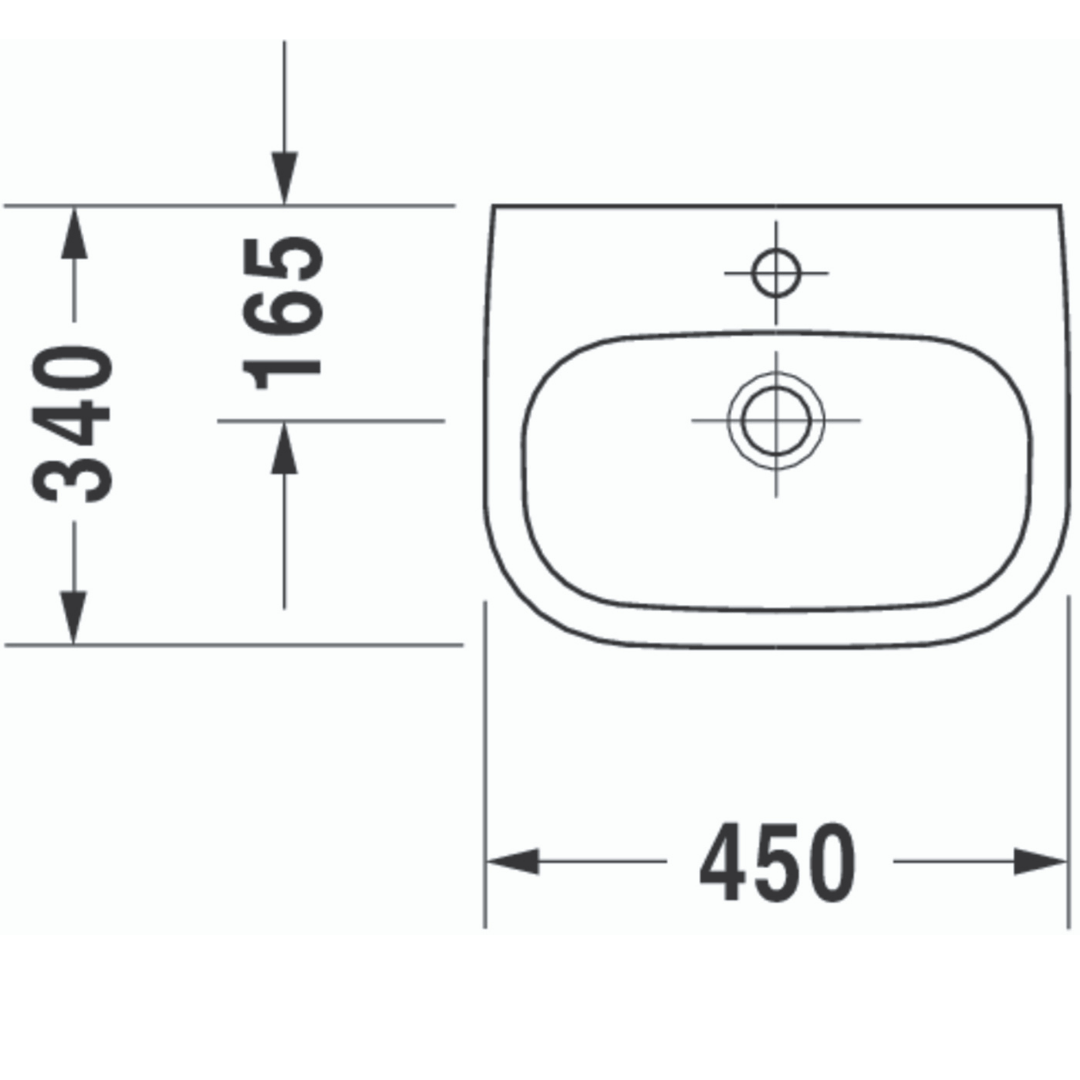 Duravit D-Code Basin 450x340mm