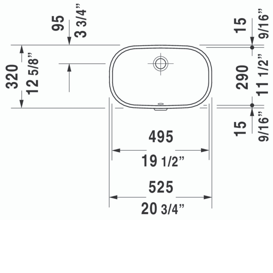 Duravit D-Code Undercounter Basin 490x290mm