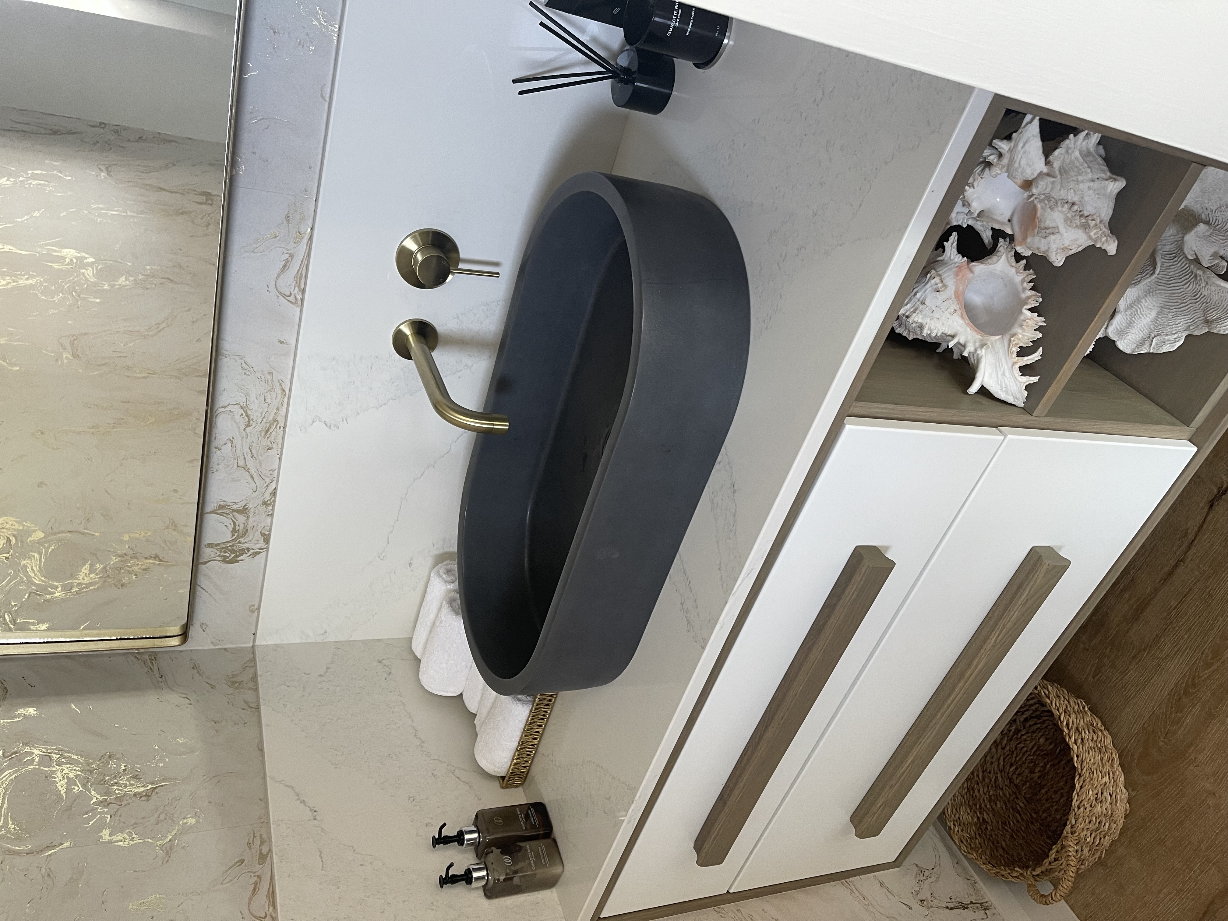 Lux Crete Lola Charcoal Basin 350x650x125mm
