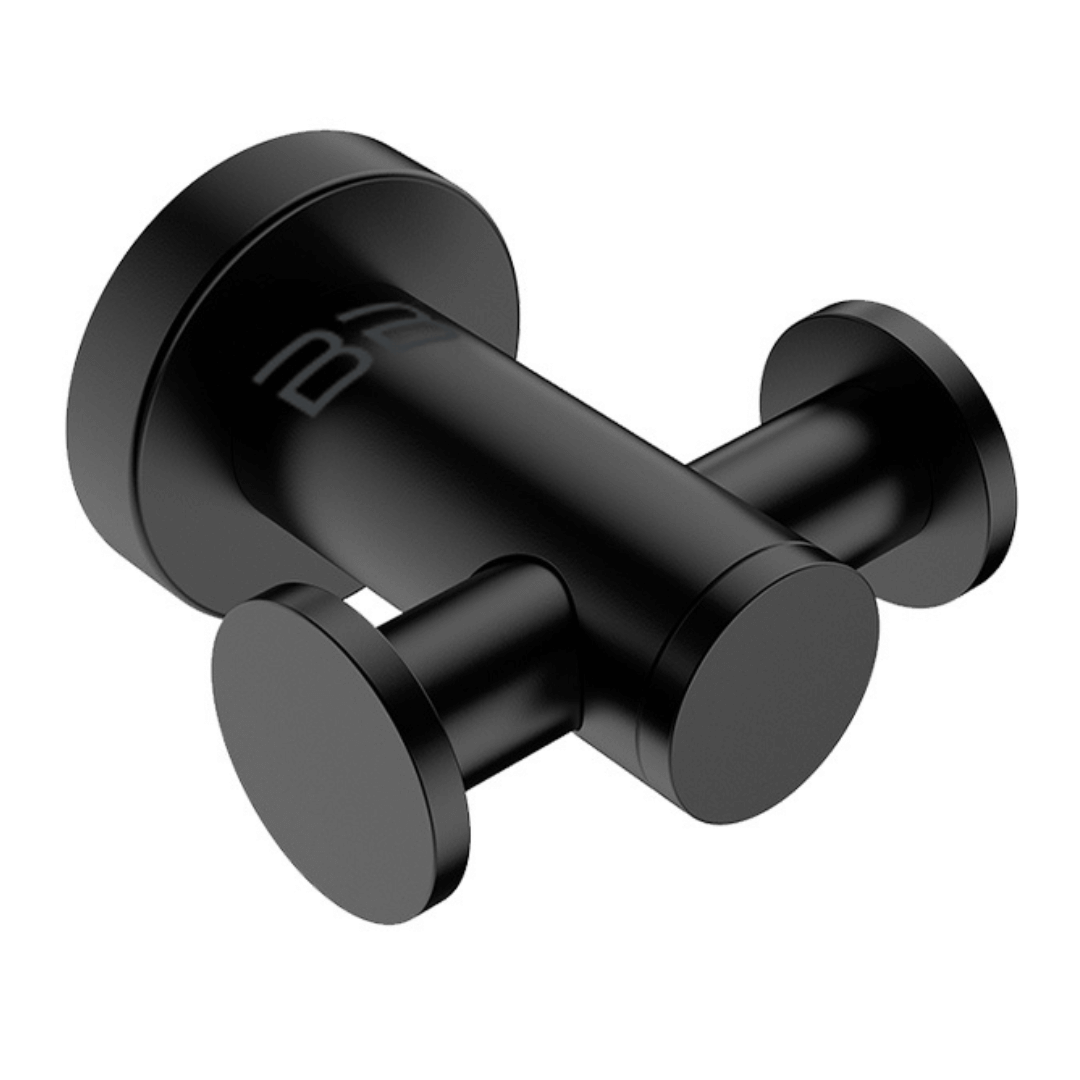 Bathroom Butler 4600 Matt Black Double Robe Hook