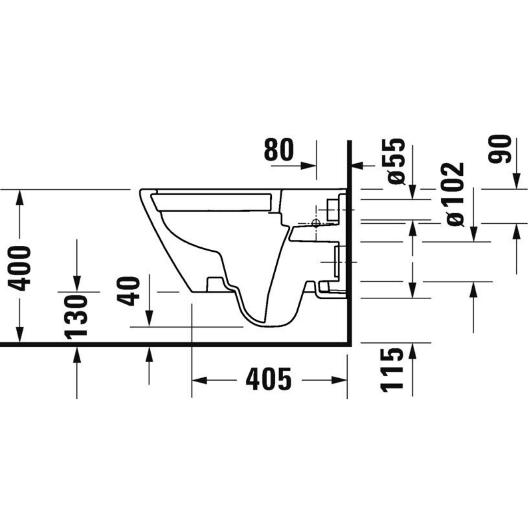 Duravit D-Neo White Satin Matt Wall-hung Pan 540mm | Stiles