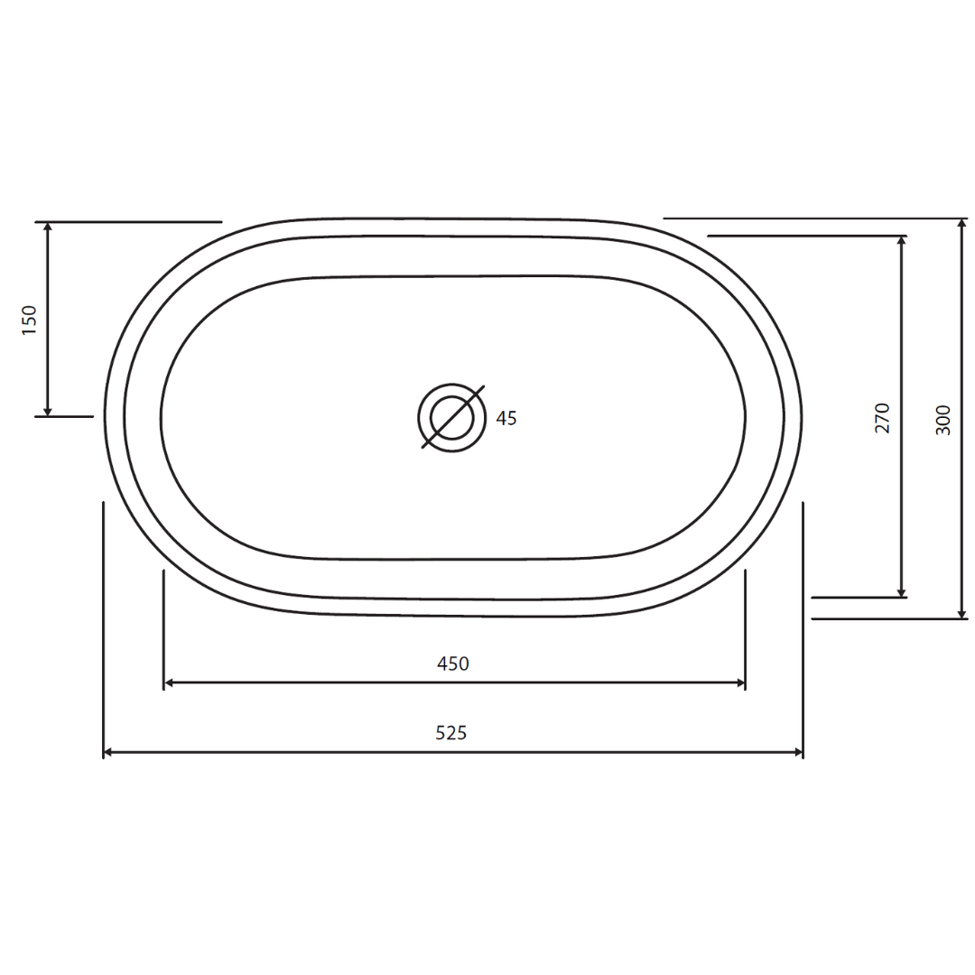 Betta Aquarius Freestanding Basin 300x525x115mm - Hover
