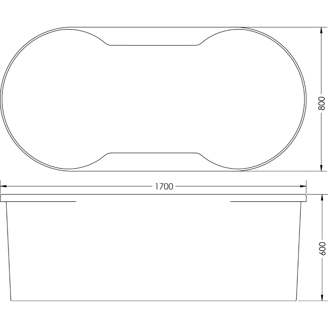 Luximo ASP Dundee Freestanding Skirted Bath 1700x800mm - Hover