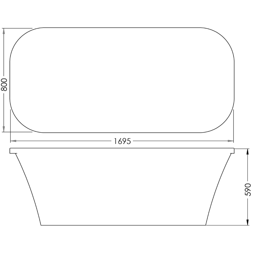 Luximo ASP Ottawa Freestanding Skirted Bath 1695x800mm