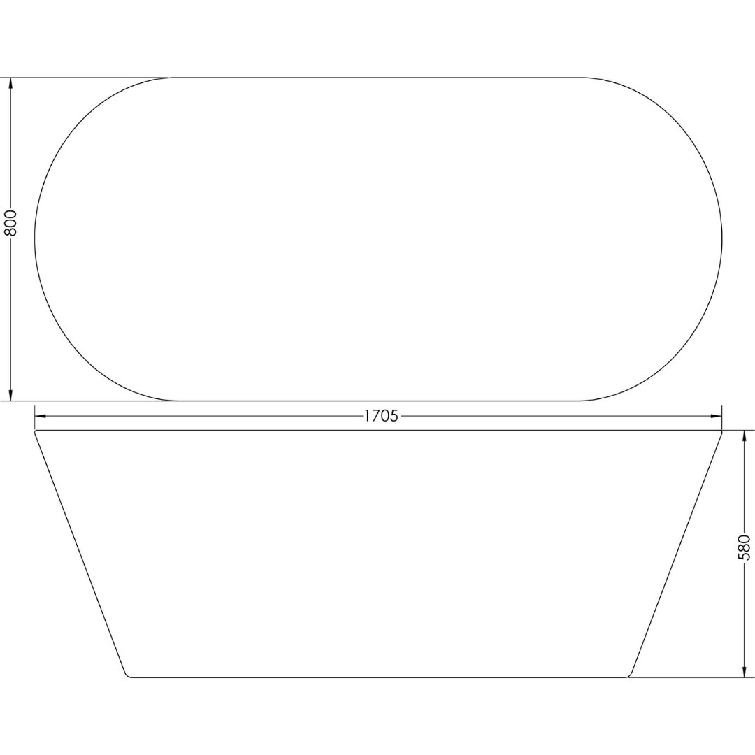 Luximo ASP Malo Freestanding Bath 1705x800mm