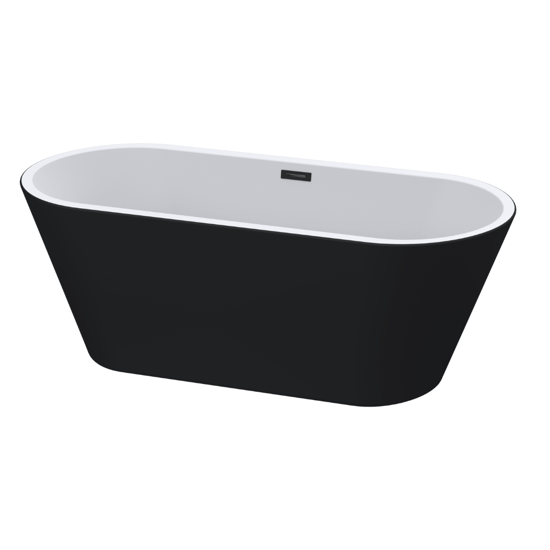 Luximo ASP Malo Matt Black Freestanding Bath 1705x800mm