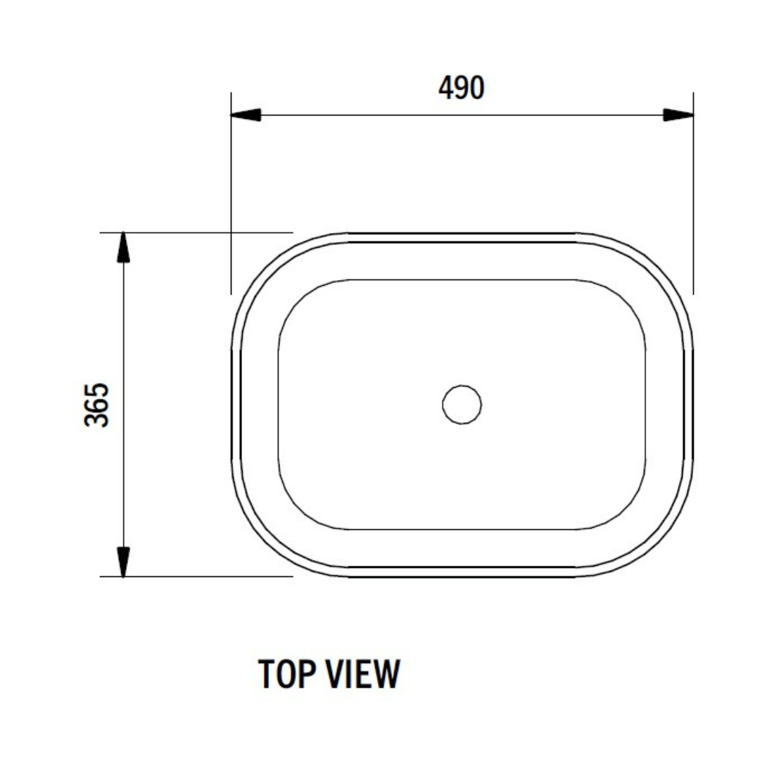 Betta Oceania Counter Top Basin 365x490x145mm - Hover