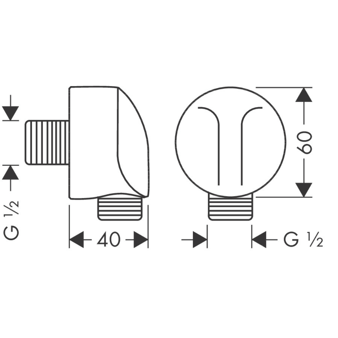 Hansgrohe FixFit E Matt White Wall Outlet without Non-return Valve - Hover