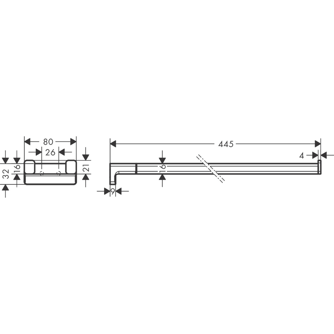 41747677 Hansgrohe AddStoris Matt White Twin Handle Towel Holder - Hover