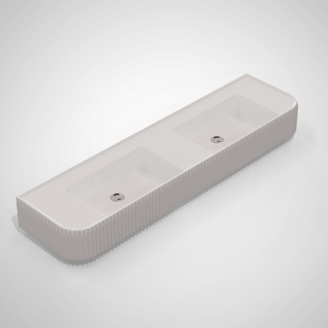 Rossco Greco Double Counter Top Basin 410x1600x175mm