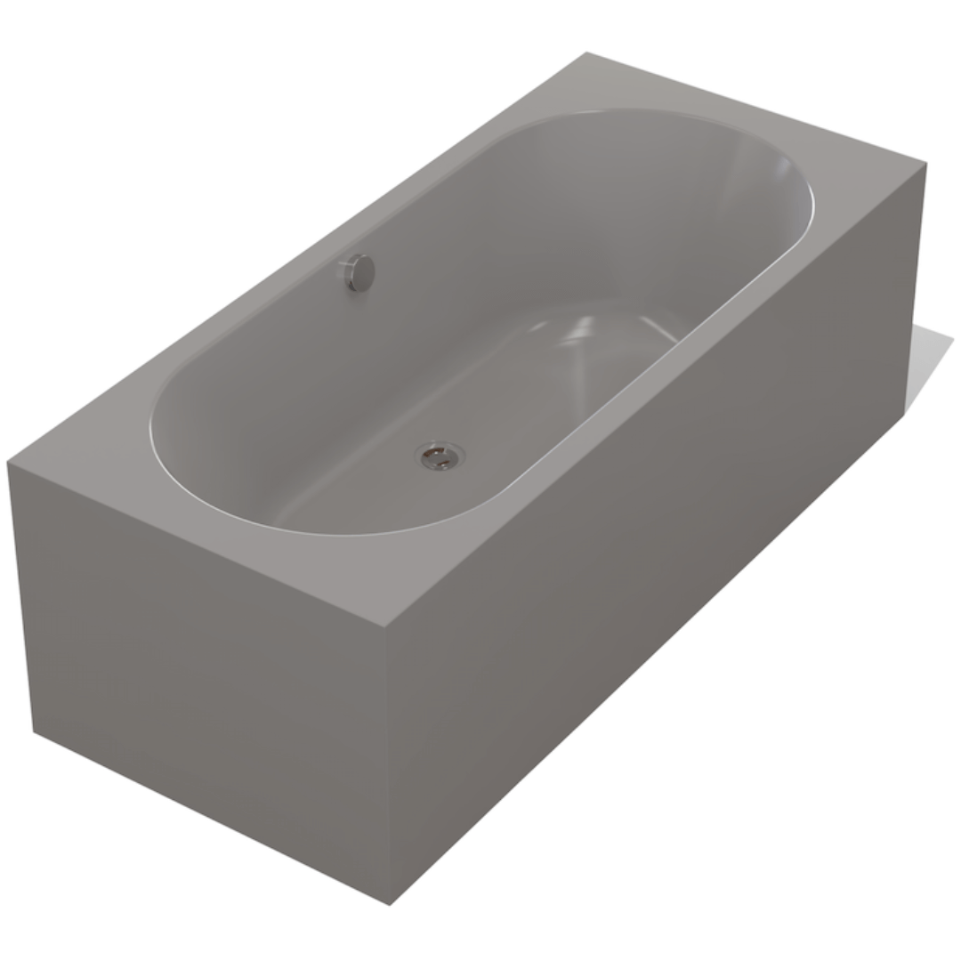 Rossco Cube Concrete Grey Freestanding Bath 1800x800x600mm