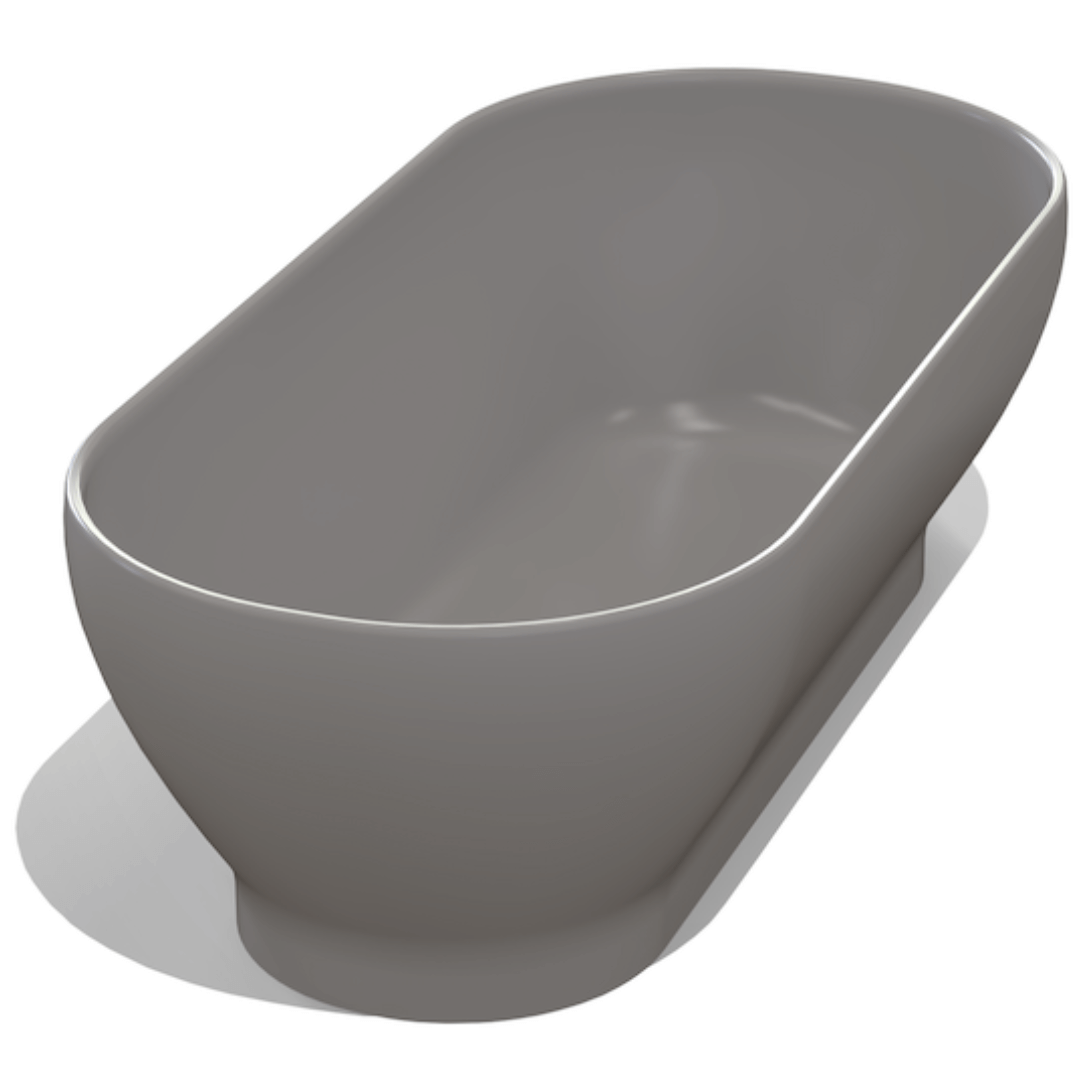 Rossco Naomi Concrete Grey Freestanding Bath 1600x740x495mm