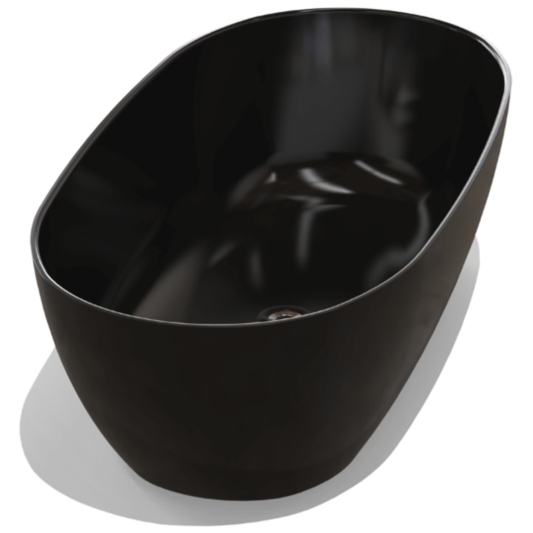 Rossco Tania Black Freestanding Bath 1600x760x460mm