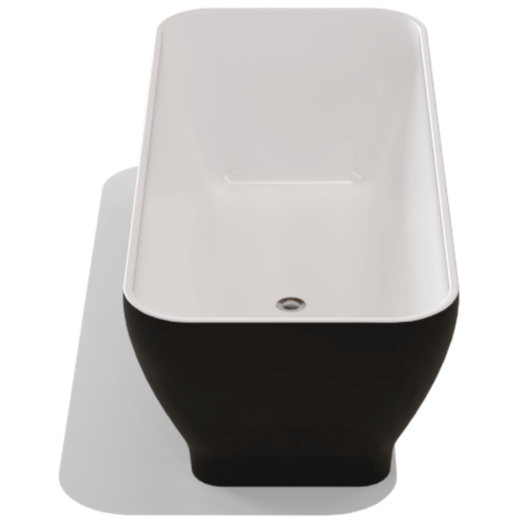 Rossco Mieke Black and White Freestanding Bath 1615x710x525mm