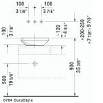D DuraStyle Grounded Counter Top Basin 430x430mm_Stiles_TechDrawing_Image
