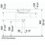 D DuraStyle Grounded Counter Top Basin 430x430mm_Stiles_TechDrawing_Image2