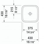 D DuraStyle Grounded Counter Top Basin 430x430mm_Stiles_TechDrawing_Image3