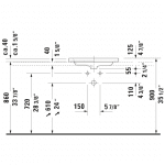 Duravit 2nd Floor Drop-in Basin 600x430mm_Stiles_TechDrawing_Image4