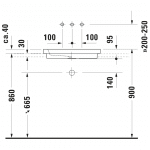 Duravit 2nd Floor Grounded Drop-in Basin 580x415mm_Stiles_TechDrawing_Image4