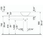 Duravit Bacino Round Grounded Counter Top Basin 420x420mm_Stiles_TechDrawing_Image4