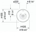 Duravit Bacino Round Grounded Counter Top Basin 420x420mm_Stiles_TechDrawing_Image9
