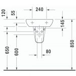 Duravit D-code Basin 450x340mm_Stiles_TechDrawing_Image3