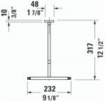 Duravit D-code Cosmetic mirror 3x magnify 232x317mm_Stiles_TechDrawing_Image4