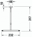 Duravit D-code Cosmetic mirror 3x magnify 232x317mm_Stiles_TechDrawing_Image6