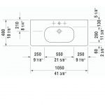 Duravit D-code WM Basin 1050x480mm_Stiles_TechDrawing_Image4