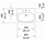 Duravit D-code WM Basin 600x460mm_Stiles_TechDrawing_Image7
