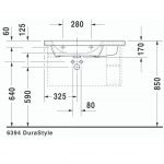 Duravit DuraStyle Asymmetric WM BASIN 800X480mm_Stiles_TechDrawing_Image3