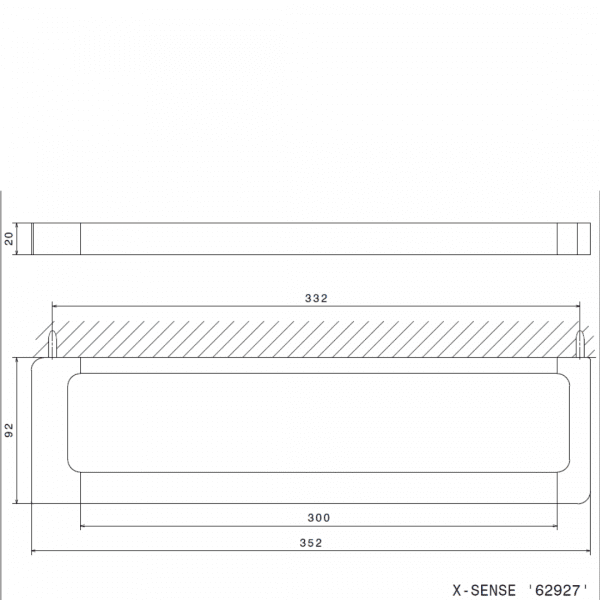 6292721 N XSense Towel Rail 300mm_Stiles_TechDrawing_Image