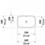 D Happy D2 Grounded Counter Top Basin 600x400mm_Stiles_TechDrawing_Image5