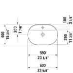 D Luv Counter Top Basin 1TH 600x400mm_Stiles_TechDrawing_Image2