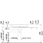 D Luv Counter Top Basin 800x400mm_Stiles_TechDrawing_Image