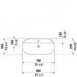 D Luv Counter Top Basin 800x400mm_Stiles_TechDrawing_Image2