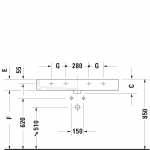 D Vero Grounded CT Basin SO 1000x470mm_Stiles_TechDrawing3