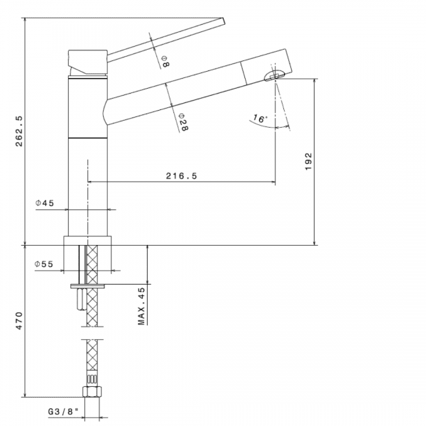 2400.2 Newform Xtreme Sink Mixer_Stiles_TechDrawing_Image