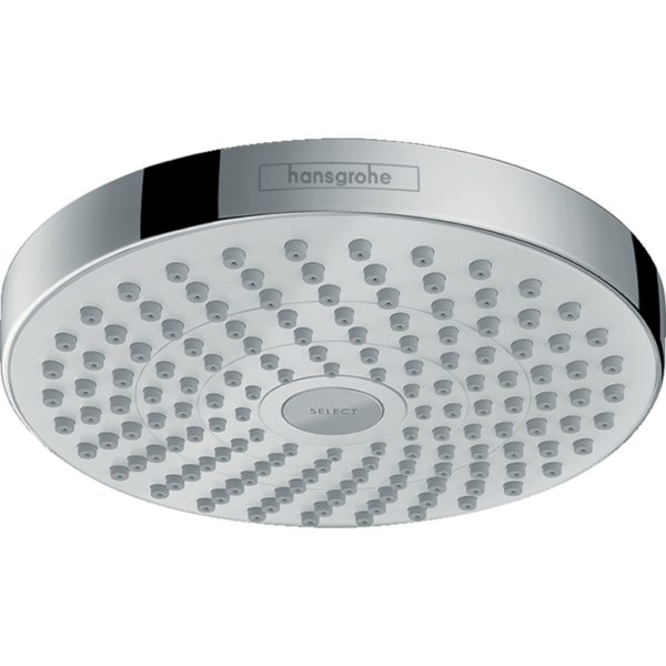 26522400-Hansgrohe-Croma-Select-S-White-Chrome-Shower-Rose-180mm-2-Jets_Stiles_Product_Image (1)
