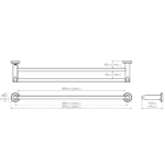 8282 BB SS Polished Double Towel Bar 650mm_Stiles_TechDrawing_Image