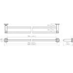 8285 BB SS Polished Double Towel Bar 800mm_Stiles_TechDrawing_Image
