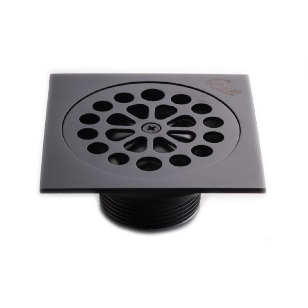 GIO BELLA _A1015-12-MB_SHOWER TRAP ROUND HOLES BLACK_Stiles_Product_Image
