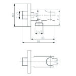 GIO-BELLA-_WA-002 MB_SQUARE-Black OUTLET-BRACKET_Stiles_Product_TEchDrawing_Image