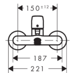 71400003 Hansgrohe Logis Bath Mixer for exp instal_Stiles_TechDrawing_Image2