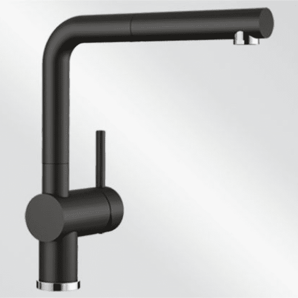 BL00526150 Linus-S Black Sink Mixer with 1_2 flexihose_Stiles_Product_Image