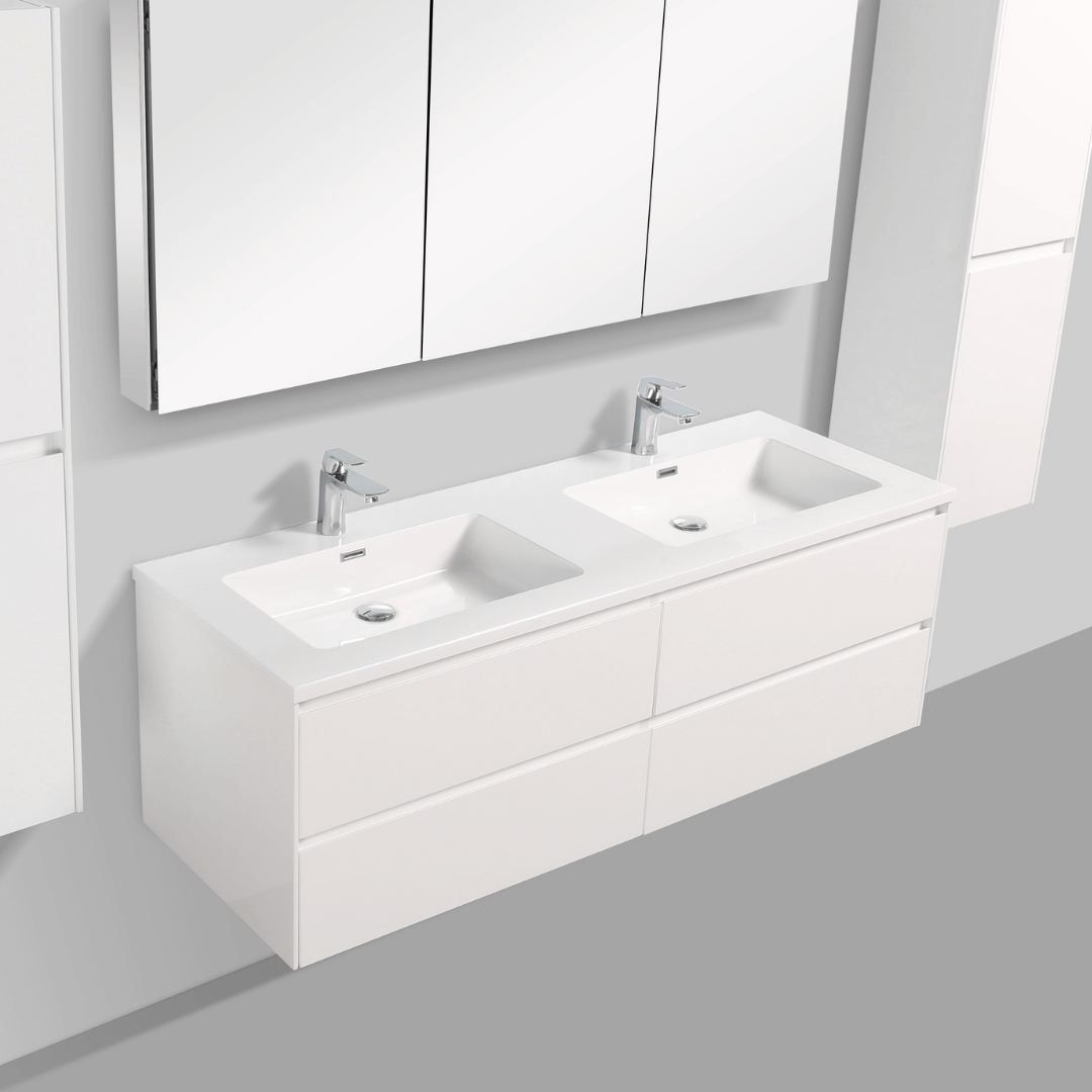 Clear Cube Enzo White Cabinet and Basin 525x1500x500mm - Stiles