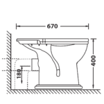 XTCL08A Betta CLASSICO White Front Flush Suite 390x805mm_Stiles_TechDrawing_Image2