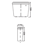 XTCL08A Betta CLASSICO White Front Flush Suite 390x805mm_Stiles_TechDrawing_Image4