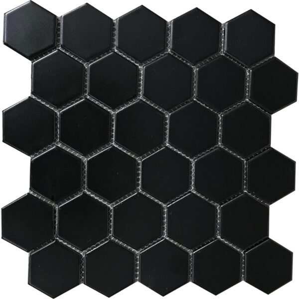 Global Stone Black Matt Hexagonal Mosaic 285x270mm_Stiles_Product_Image